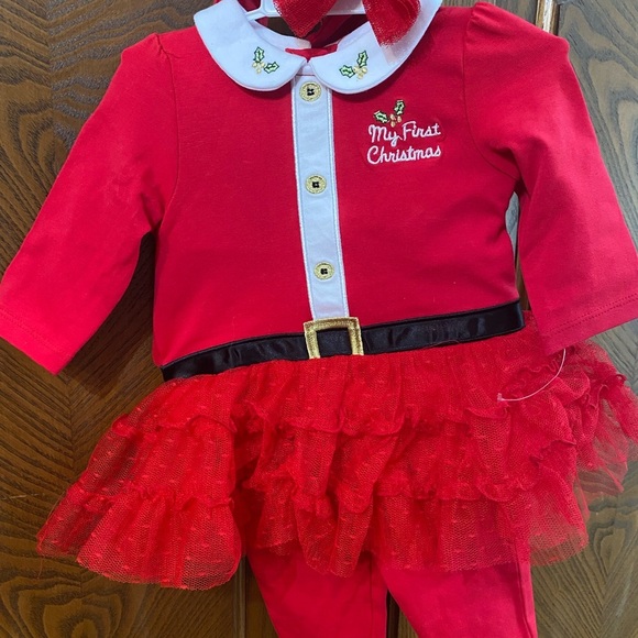 New My First Christmas Outfit & Headband - Picture 4 of 8